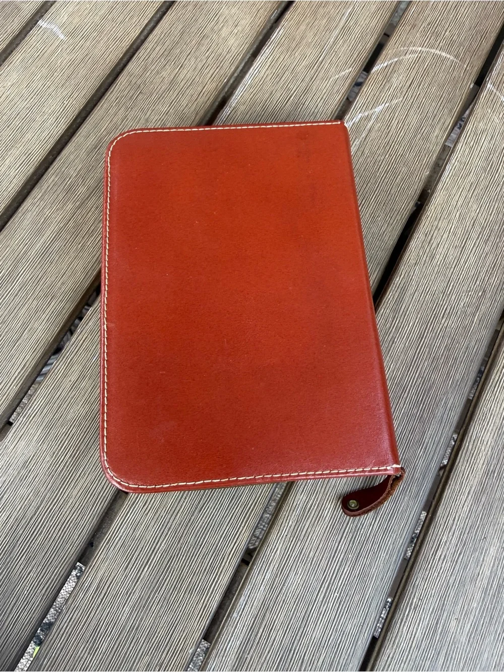 Men's Leather Zip Folio - Red